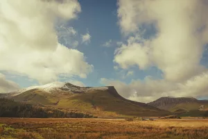 Snow Tipped Mountain Landscape
